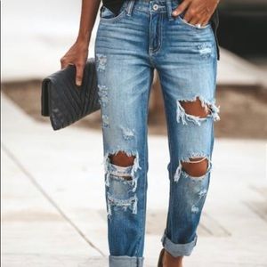 Man Can Distressed Boyfriend Jeans